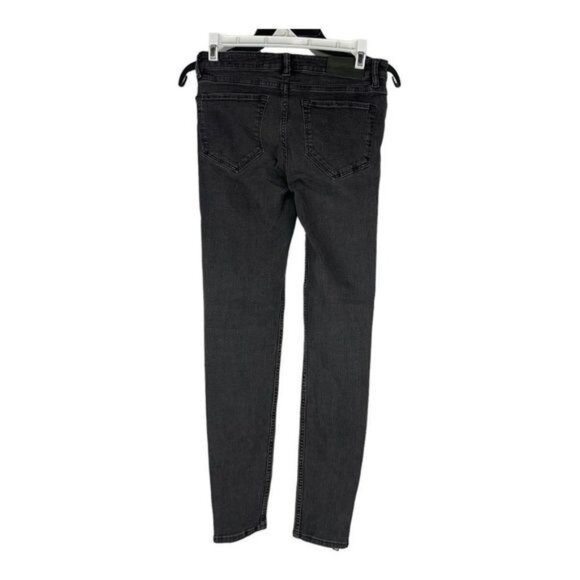 Allsaints Womens Skinny Fit Charcoal Gray Denim Jeans W26 With Ankle Zippers - Picture 7 of 8